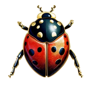Vintage Ladybug Drawing PNG Nne