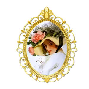 Vintage Ladywith Roses Portrait