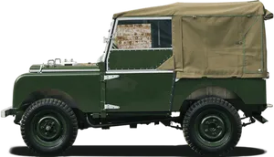 Vintage Land Rover Series Canvas Top PNG image