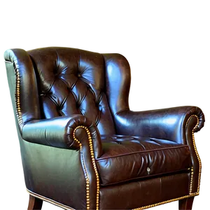 Vintage Leather Armchair Png Ytp72 PNG image