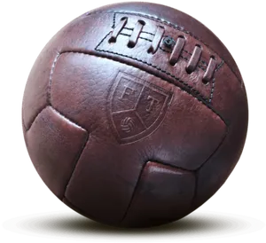 Vintage Leather Soccer Ball PNG image