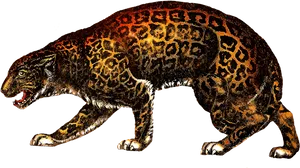 Vintage Leopard Illustration PNG