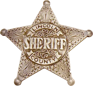 Vintage Lincoln County Sheriff Badge PNG image