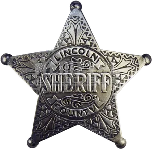 Vintage Lincoln County Sheriff Badge PNG image