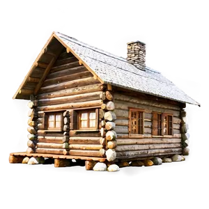 Vintage Log Cabin Structure PNG 06122024