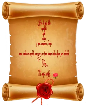 Vintage Love Letter Parchment Seal PNG image