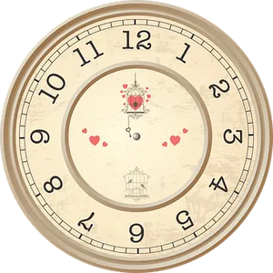 Vintage Love Themed Clock PNG image