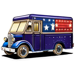 Vintage Mail Truck Design Png Str82 PNG image