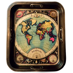 Vintage Map Tray PNG 06212024