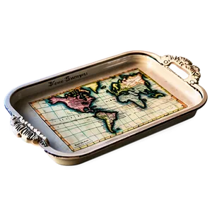 Vintage Map Tray PNG Ndd