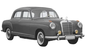 Vintage Mercedes Benz Sedan PNG image