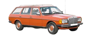 Vintage Mercedes Wagon Orange PNG image