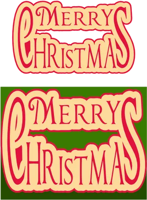 Vintage Merry Christmas Text Variations PNG image