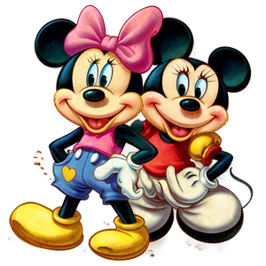 Vintage Mickey And Minnie Png 06122024 PNG image