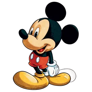Vintage Mickey Mouse Art Png 6 PNG image