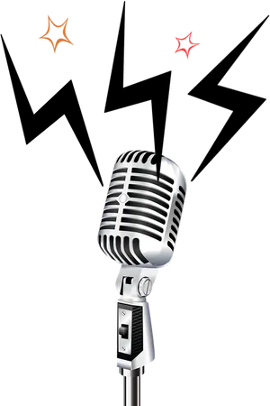 Vintage Microphone Spotlight PNG image