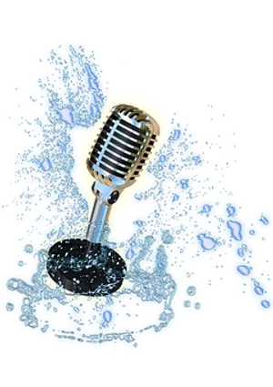 Vintage Microphone Water Splash PNG image