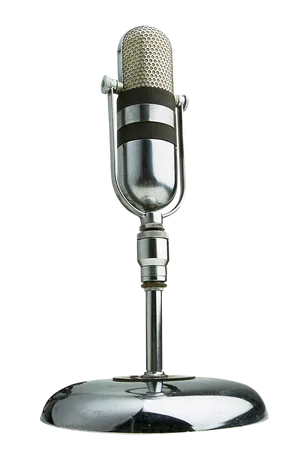 Vintage Microphoneon Stand PNG image