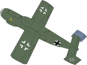 Vintage Military Aircraft Top View PNG image