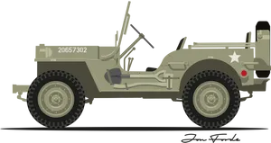 Vintage Military Jeep Illustration