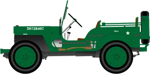 Vintage Military Jeep Side View
