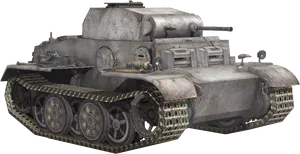 Vintage Military Tank Profile PNG image