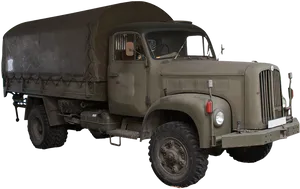 Vintage Military Transport Truck PNG image