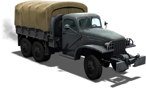 Vintage Military Truck Isolated