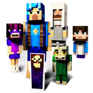 Vintage Minecraft Characters Png Ujm PNG image