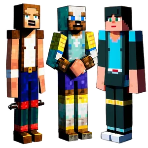 Vintage Minecraft Characters Png Wfa90 PNG image