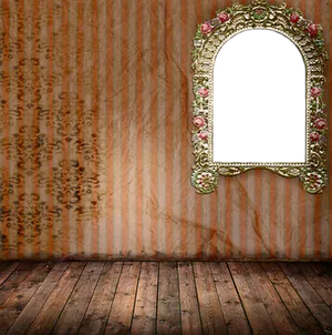 Vintage Mirrorin Empty Room PNG image