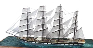 Vintage Model Clipper Ship PNG image