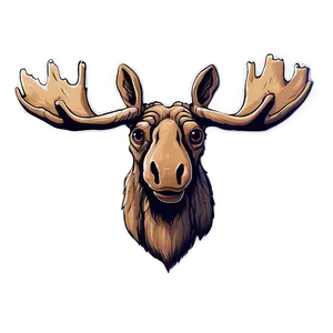 Vintage Moose Head Sketch PNG Ghc PNG