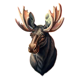Vintage Moose Illustration PNG 05242024