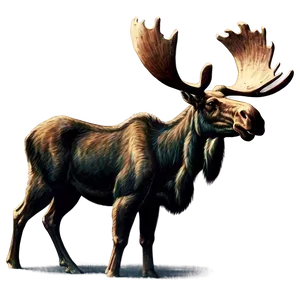 Vintage Moose Illustration PNG 05242024
