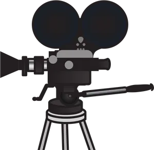 Vintage Movie Camera Illustration PNG