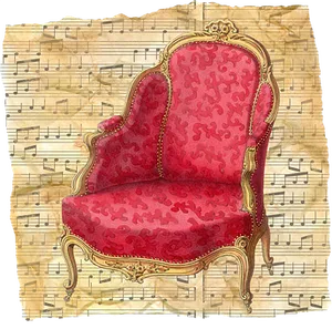 Vintage Musical Chair Illustration