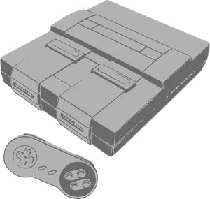 Vintage Nintendo Consoleand Controller Sketch