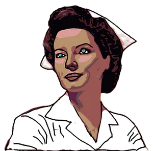 Vintage Nurse Portrait Illustration