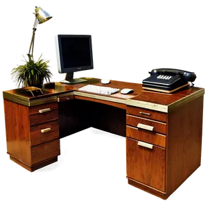 Vintage Office Desk Png Mga3 PNG image