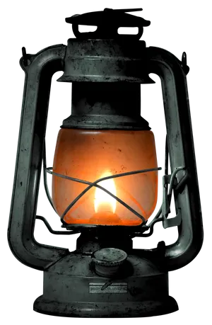 Vintage Oil Lantern Lit PNG image