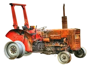 Vintage Orange Tractor PNG image