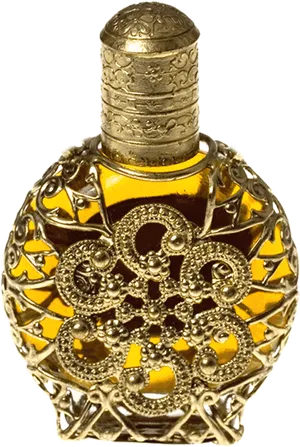 Vintage Ornate Perfume Bottle PNG image