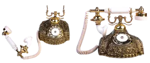 Vintage Ornate Telephone Set PNG image