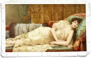 Vintage Painting Reclining Woman