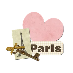 Vintage Paris Love Scrapbook Elements