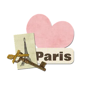 Vintage Paris Love Scrapbook Elements PNG image