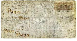 Vintage Paris Postcard Texture PNG image