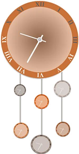 Vintage Pendulum Wall Clock Illustration PNG image
