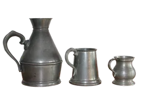 Vintage Pewter Pitchersand Mugs